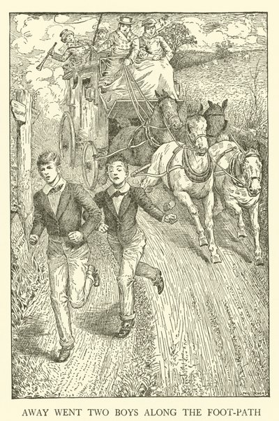 Illustration til Tom Browns skoledage (gravering) af Louis John Rhead