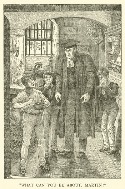 Illustration til Tom Browns skoledage (gravering) af Louis John Rhead