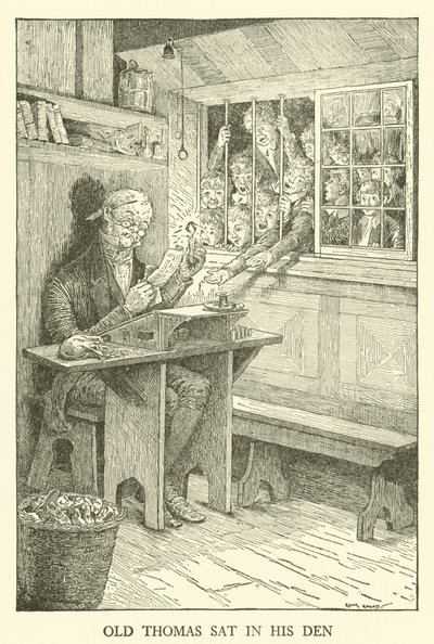 Illustration til Tom Browns skoledage (gravering) af Louis John Rhead