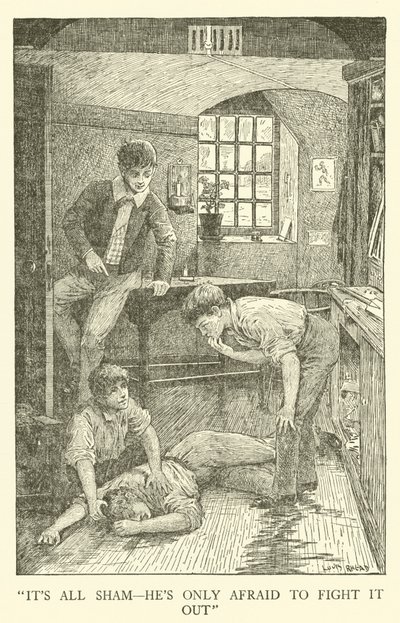 Illustration til Tom Browns skoledage (gravering) af Louis John Rhead