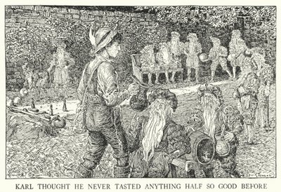 Karl troede, at han aldrig havde smagt noget halvt så godt før (litho) af Louis John Rhead