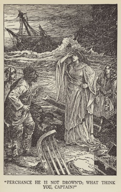 Måske er han ikke druknet; hvad tror du, kaptajn? af Louis John Rhead