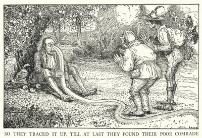 Så de sporede det op, indtil de til sidst fandt deres stakkels kammerat (litho) af Louis John Rhead