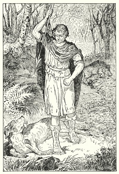 Den gamle hund (litografi) af Louis John Rhead