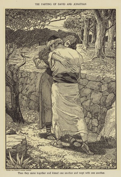 Afskeden mellem David og Jonathan af Louis John Rhead