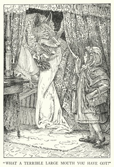 "Sikke en frygtelig stor mund du har!" (litho) af Louis John Rhead