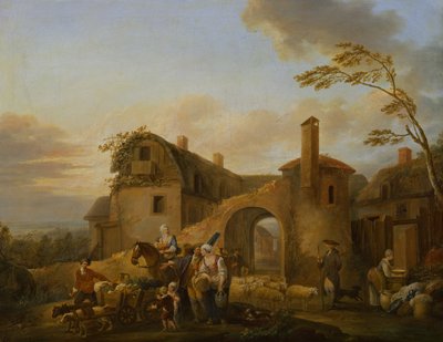 Fire timer på dagen: Morgen af Louis Joseph (Watteau de Lille)(attr. to) Watteau