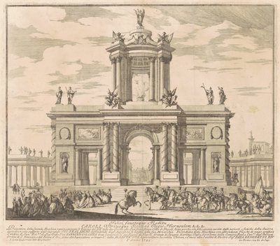 Seconda Macchina for Chinea af 1745: Triumfbue for kong Charles af Bourbons tilbagevenden til Napoli af Louis Joseph Le Lorrain
