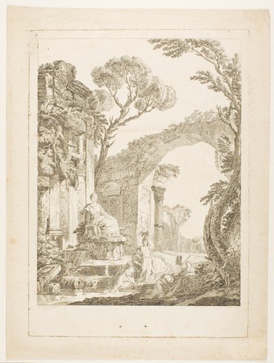 Springvandet i ruinerne af Louis Joseph Masquelier