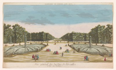 Udsigt over Versailles have Vue des Jardins de Versailles (titel på objekt) af Louis Joseph Mondhare