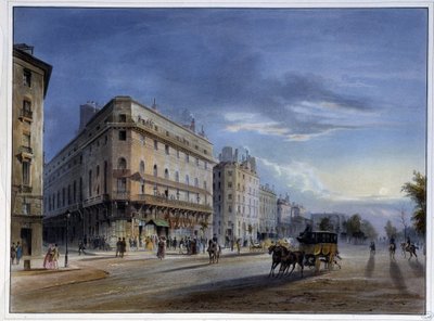 Boulevard des Italiens - i “” Paris en 1837”” af Arnout af Louis Jules Arnout