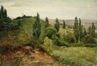 The West Slope of the Doernberg, nær Kassel (olie på lærred over pap) af Louis Kolitz