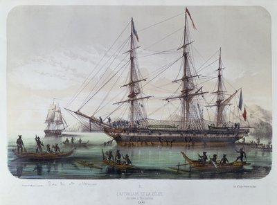 Astrolaben og Zelee besøger Nuku Hiva-øen på de franske Marquesas-øer af Louis Le Breton