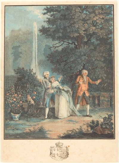 Colin-maillard af Louis Le Coeur after Nicolas Lavreince