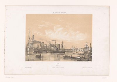 Udsigt over havnen og slottet i Brest brest. L
