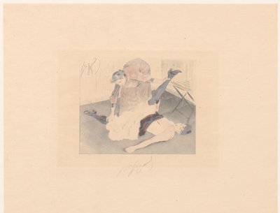 Fleksibilitetsøvelse af en cancandanser Brisement à terre af Louis Legrand (signed by artist)