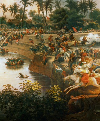 Slaget ved pyramiderne (olie på lærred) af Louis Lejeune
