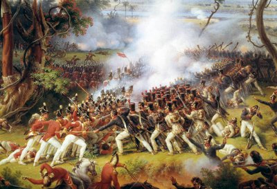 Napoleonsk kampagne i Spanien og Portugal (1808-1813): "" Slaget ved Chiclana, nær Cadiz, 5. maj af Louis Lejeune