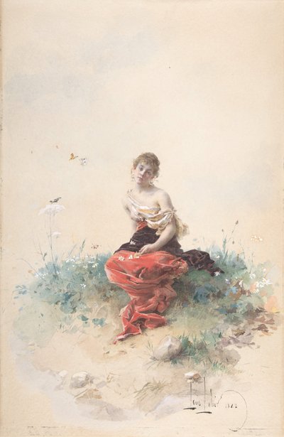 Kvindefigur, 1800-tallet. af Louis Leloir