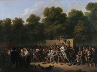 Uddeling af vin og mad på Champs-Elysées i anledning af King