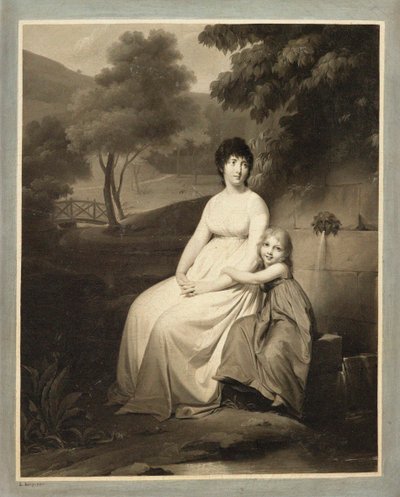 Portræt af Thérésa Tallien og hendes datter i en park af Louis Leopold Boilly