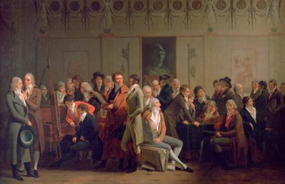 Genforening af kunstnere i Studio of Isabey, 1798 af Louis Leopold Boilly