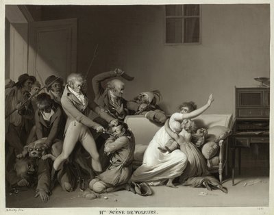 Anden scene af indbrudstyve: Indbrudstyvene arresteret, 1810 af Louis Leopold Boilly