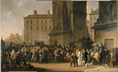 De værnepligtige fra 1807 marcherer forbi Porte Saint-Denis, ca. 1808 (olie på lærred) af Louis Leopold Boilly