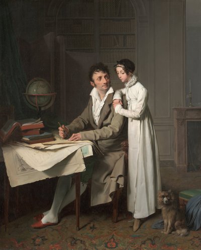 Geografilektionsportrættet af Monsieur Gaudry og hans datter af Louis Leopold Boilly