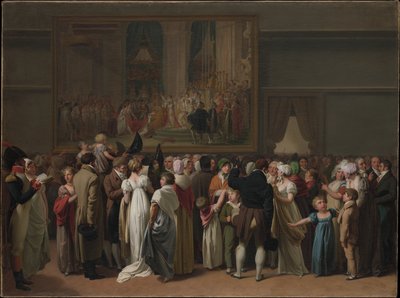 Den offentlige fremvisning af Davids „Kroning“ på Louvre af Louis Leopold Boilly