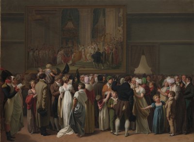 Den offentlige visning af Davids "Coronation" på Louvre af Louis Leopold Boilly