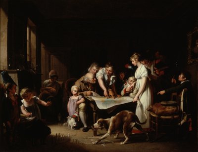 Læsning af Bulletin of the Grand Army af Louis Leopold Boilly