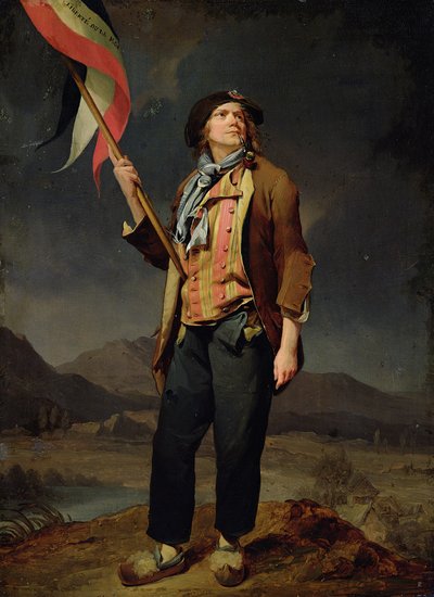 Sangeren Chenard, som en Sans-Culotte af Louis Leopold Boilly