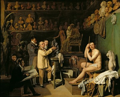 Atelieret af Jean Antoine Houdon (1741-1828) af Louis Leopold Boilly