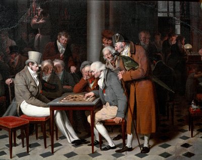 På indersiden af en cafe står der "damernes fest på Cafe Lamblin" i Palais Royal i Paris. Detalje. Maleri af Louis Leopold Boilly (1761-1845), ca. 1820. Søn 0,38x0,55 m Chantilly, musee Conde af Louis Leopold Boilly