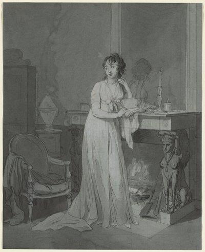 Kvinde foran en pejs af Louis Leopold Boilly