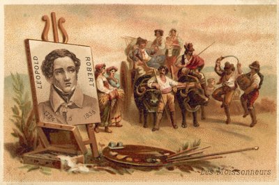 The Harvesters af Louis Leopold Robert (chromolitho) af Louis Leopold Robert