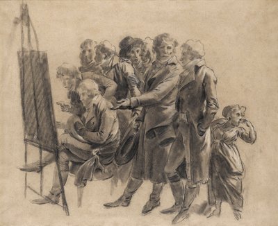 Louis-Léopold Boilly - Mødet mellem kunstnere (skitse) af Louis Leopold Boilly