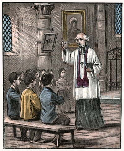 Første nadver, ca. 1880 (tryk) af Louis Maitrejean