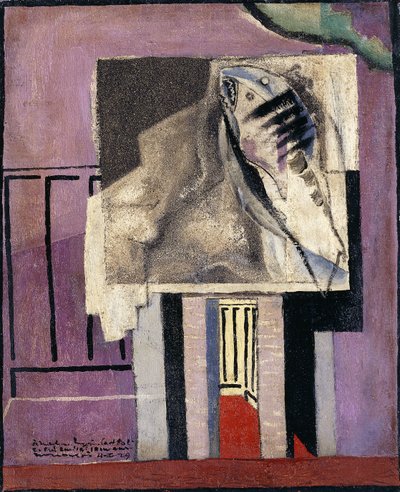 Stilleben foran balkonen; Nature Morte devant le Balcon, 1929 af Louis Marcoussis