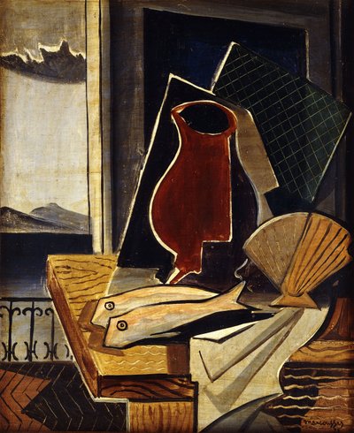 Bord foran en balkon; Table devant le Balcon, 1926 af Louis Marcoussis