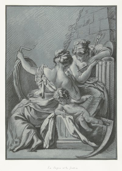 Visdom og Retfærdighed La Sagesse et la Justice af Louis Marin Bonnet