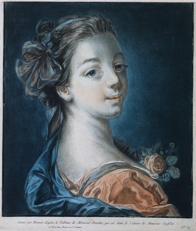 Leder af en kvinde Mme. Deshayes, ca. 1771. af Louis Marin Bonnet