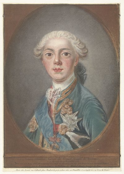 Portræt af Louis Stanislas Xavier fra Frankrig Louis-Stanislas-Xavier af Frankrig, greve af Provence (titel på objektet) af Louis Marin Bonnet