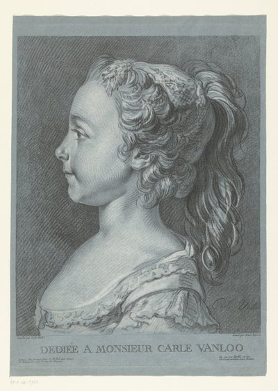 Portræt af en ung pige Tête de jeune fille af Louis Marin Bonnet