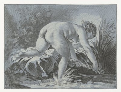 Kvinde vasker la laveuse af Louis Marin Bonnet