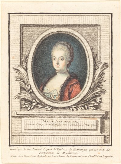 Marie Antoinette, Dauphine af Louis Marin Bonnet after Joseph Kranzinger