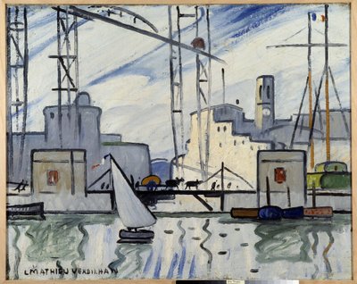 Marseille, færgebroen Maleri af Louis Mathieu Verdilhan (1875-1928) ca. 1918-1920 Musee Cantini, Marseille af Louis Mathieu Verdilhan