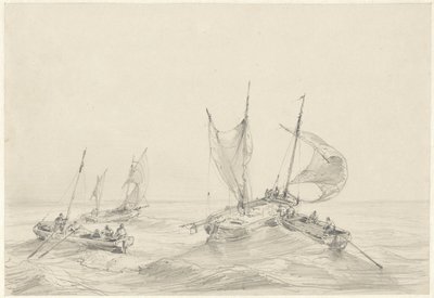 Hav med fiskeskibe af Louis Meijer