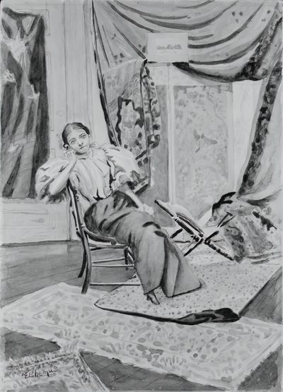 Pige på stol, ca. 1891. af Louis Michel Eilshemius